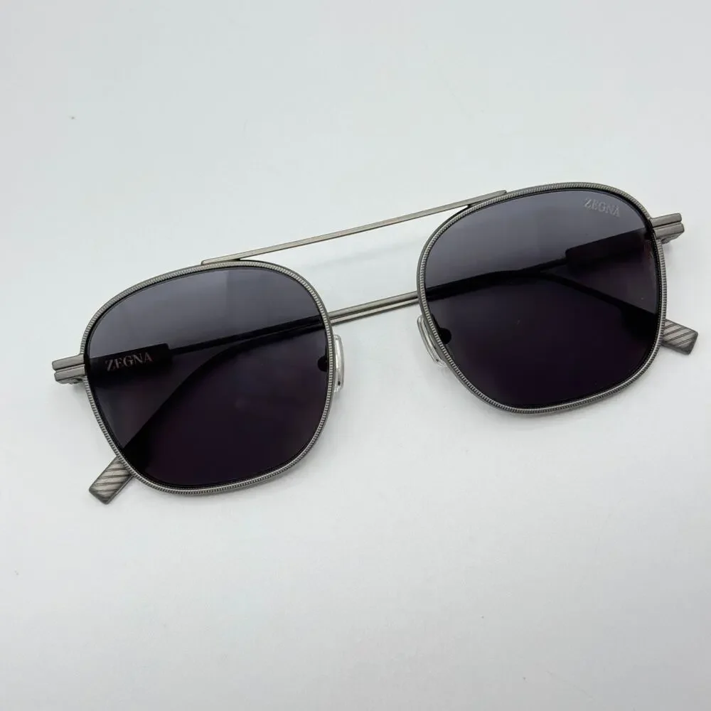 Ermenegildo Zegna Sunglasses EZ0290 09A Matte Gunmetal Frame Gray Lens 53-21-145